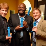 Daniel Stewart, Anthony Haney and Brian McDonald with thier Indy Awards for Master Harold and The Boys at the Rubicon Theatre Co.